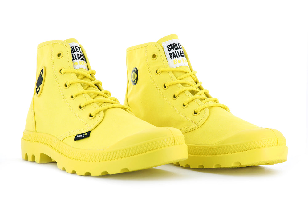 Botas Palladium SMILEY ® PAMPA HI BE KIND Mujer Amarillo | Costa Rica-53971